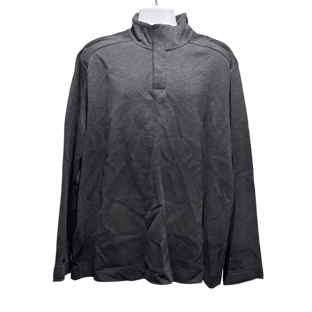 Perry Ellis Dark Gray Heavyweight Quarter Zip Mock Neck Shirt XXL NWT